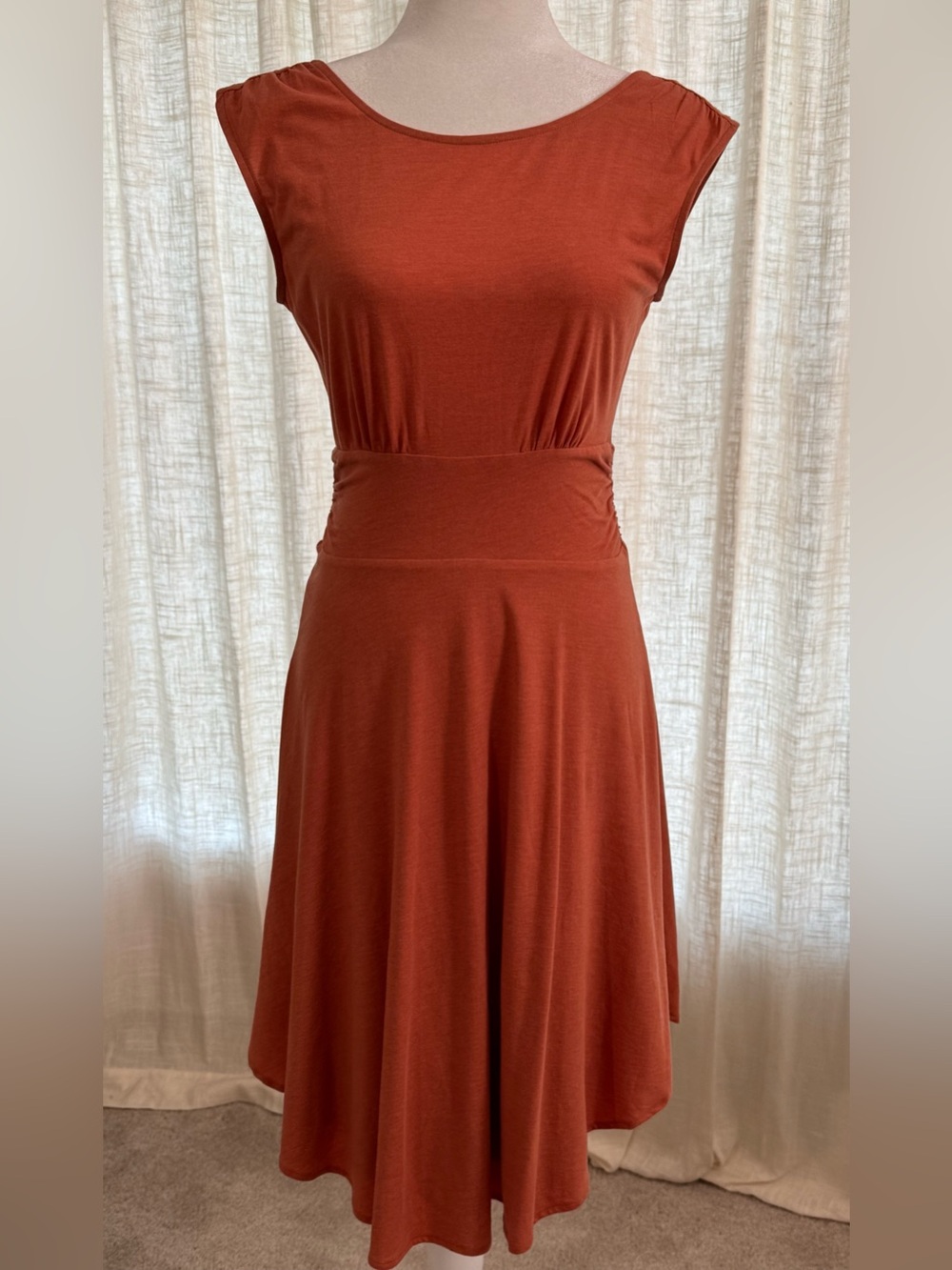prAana Scoop Back Fit & Flare Cotton Knit Dress XS